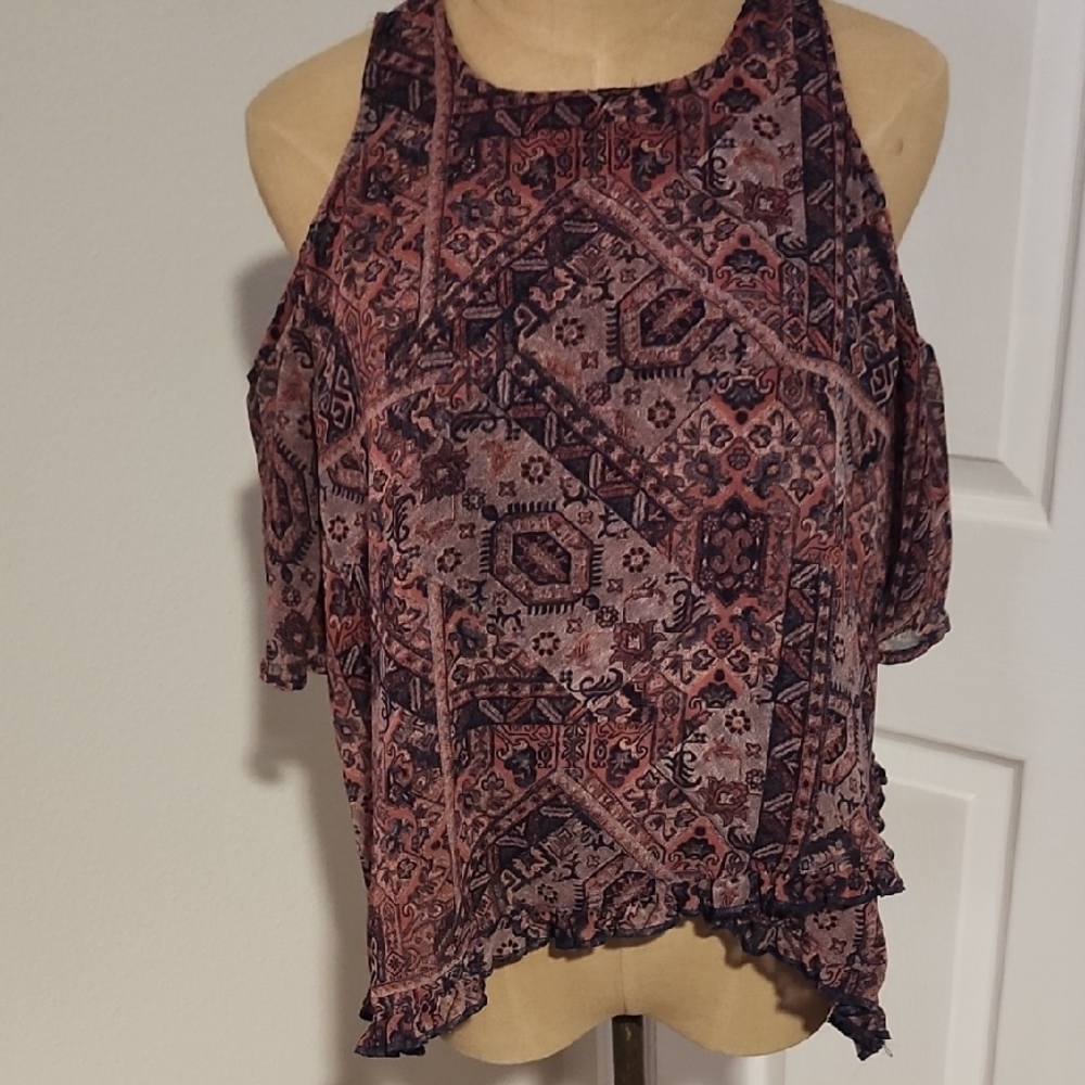 Elegant Geometric Print Sleeveless Blouse